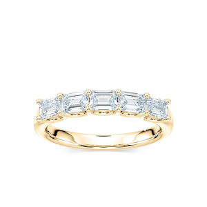 Ivanna 1 ctw Emerald Lab Grown Diamond Five Stone U Prong Anniversary Band