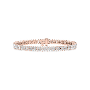 6 ⅙ ctw Marquise and Round Lab Grown Diamond Double Row Tennis Bracelet - 7 Inches