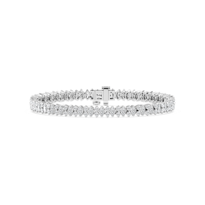 6 ⅙ ctw Marquise and Round Lab Grown Diamond Double Row Tennis Bracelet - 7 Inches