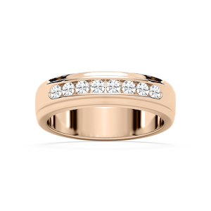 Wesley 1/2 ctw Round Lab Grown Diamond 6.00mm Channel Mens Wedding Band