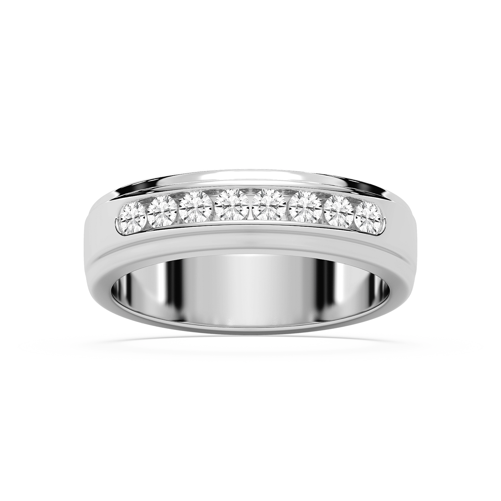 Wesley 1/2 ctw Round Lab Grown Diamond 6.00mm Channel Mens Wedding Band