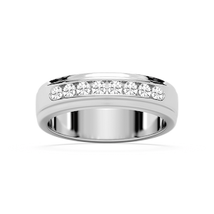 Wesley 1/2 ctw Round Lab Grown Diamond 6.00mm Channel Mens Wedding Band