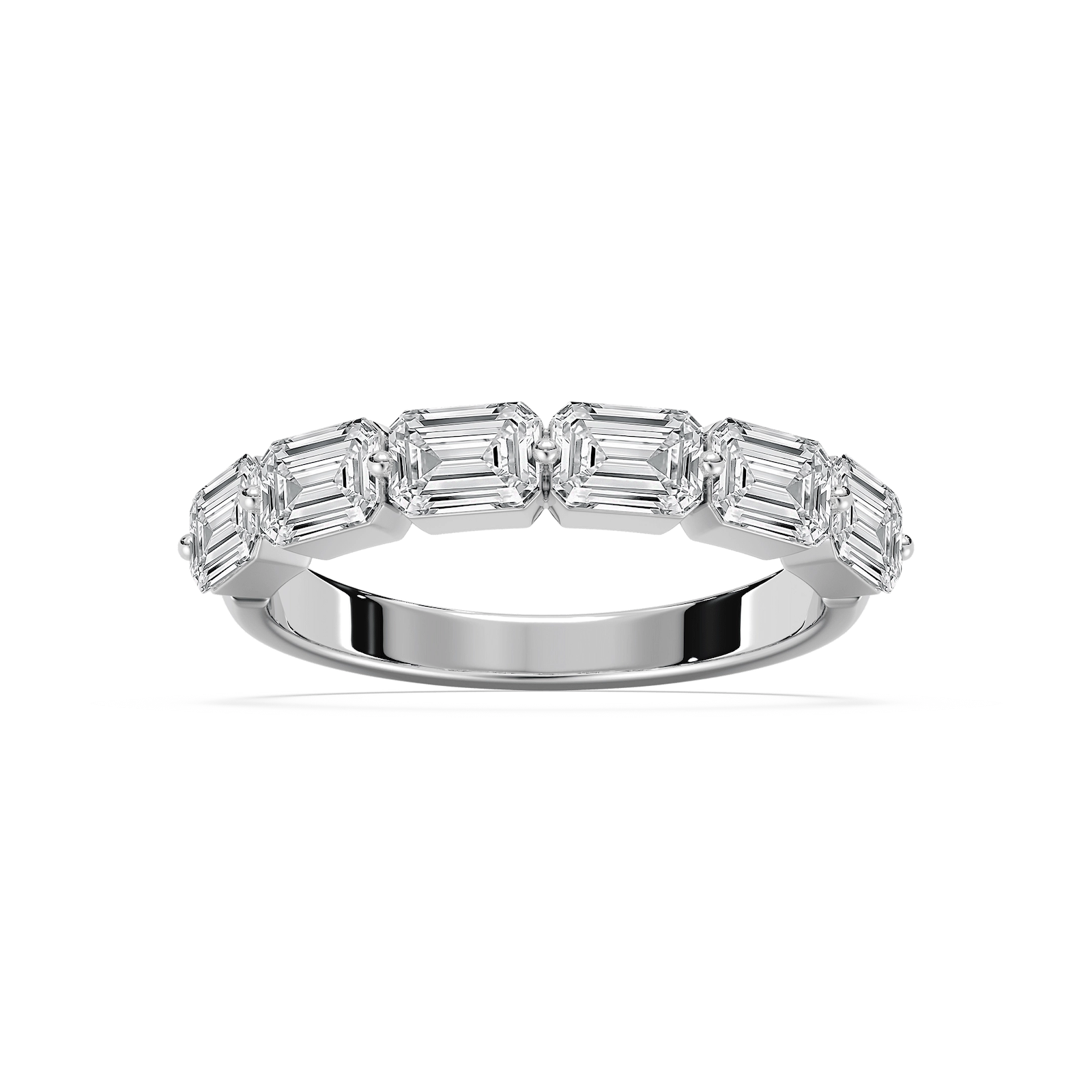 6 Stone East West Emerald Band in Rose Gold