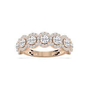 Alaya 2 ctw Round Lab Grown Diamond Halo 7-Stone Anniversary Band