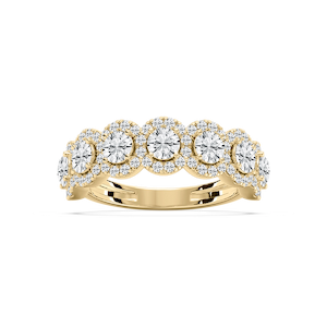 Alaya 2 ctw Round Lab Grown Diamond Halo 7-Stone Anniversary Band