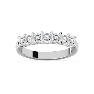 Aria 7/8 ctw Asscher Lab Grown Diamond Seven Stone U Prong Anniversary Band