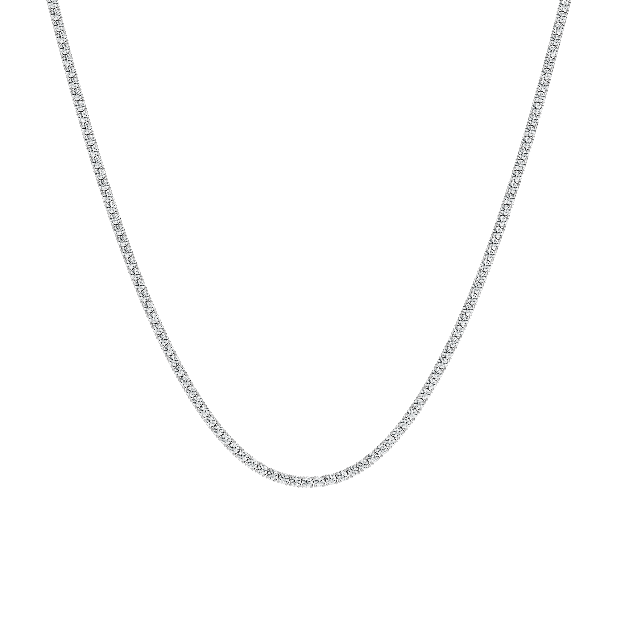 Tennis Necklace with 9ctw in 14K White Gold