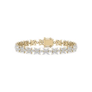8 ⅖ ctw Marquise and Round Lab Grown Diamond Floral Tennis Bracelet - 7 Inches