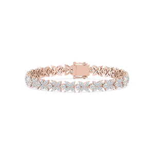 9 ⅛ ctw Marquise and Round Lab Grown Diamond Floral Tennis Bracelet - 7 Inches