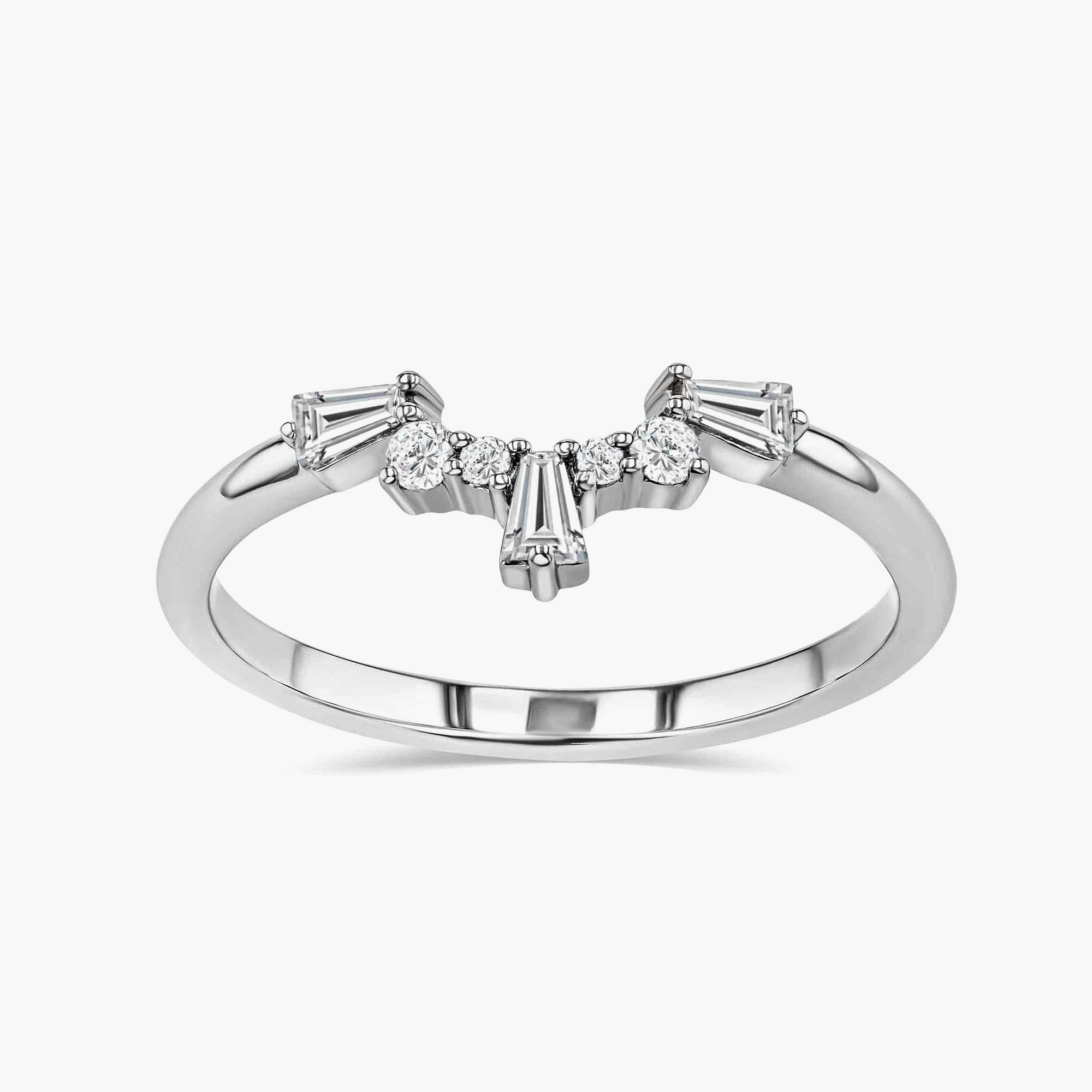 Sunset Accented Wedding Band
