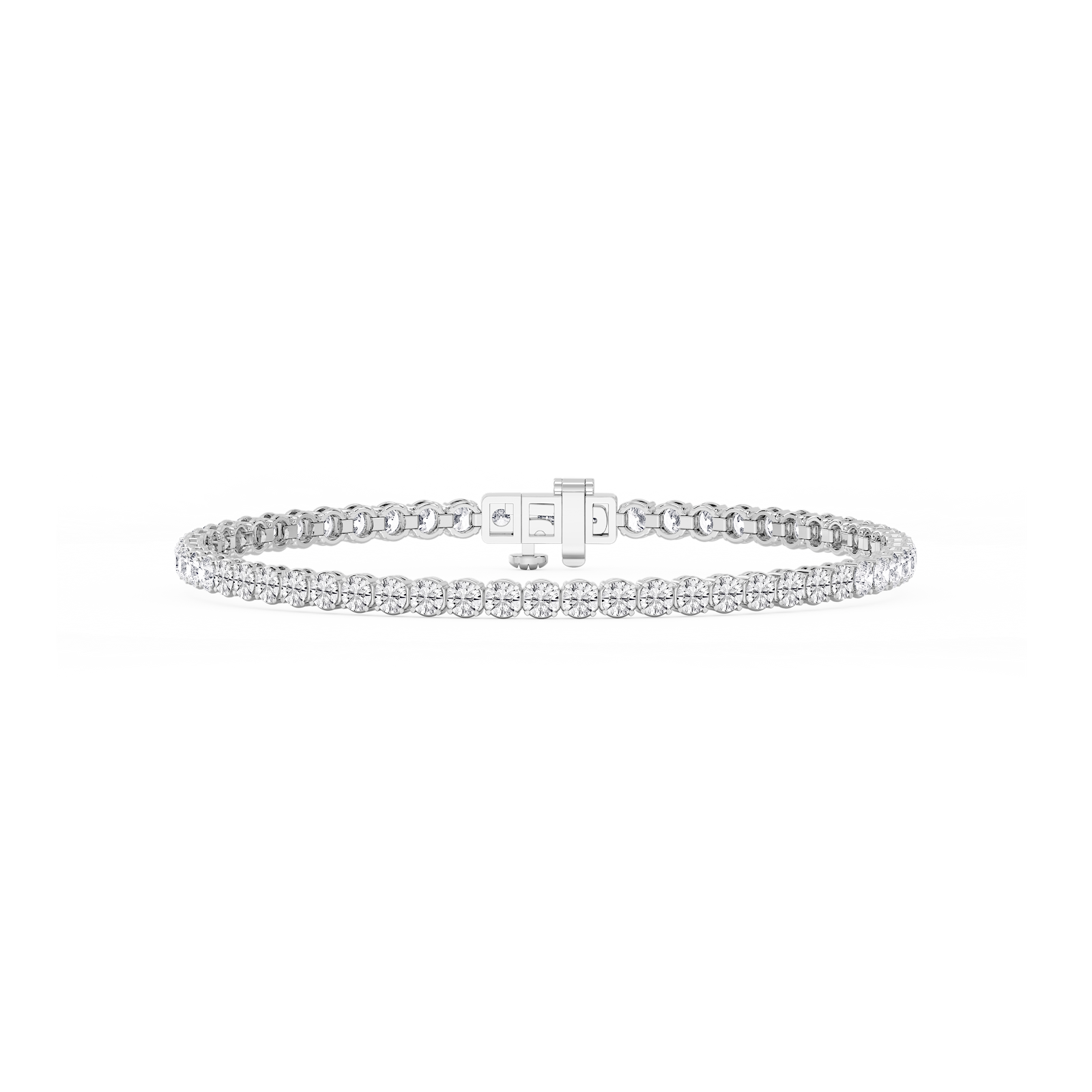 Round Lab Grown Diamond Petite Classic Rounded Four Prong Tennis Bracelet - 7 Inches