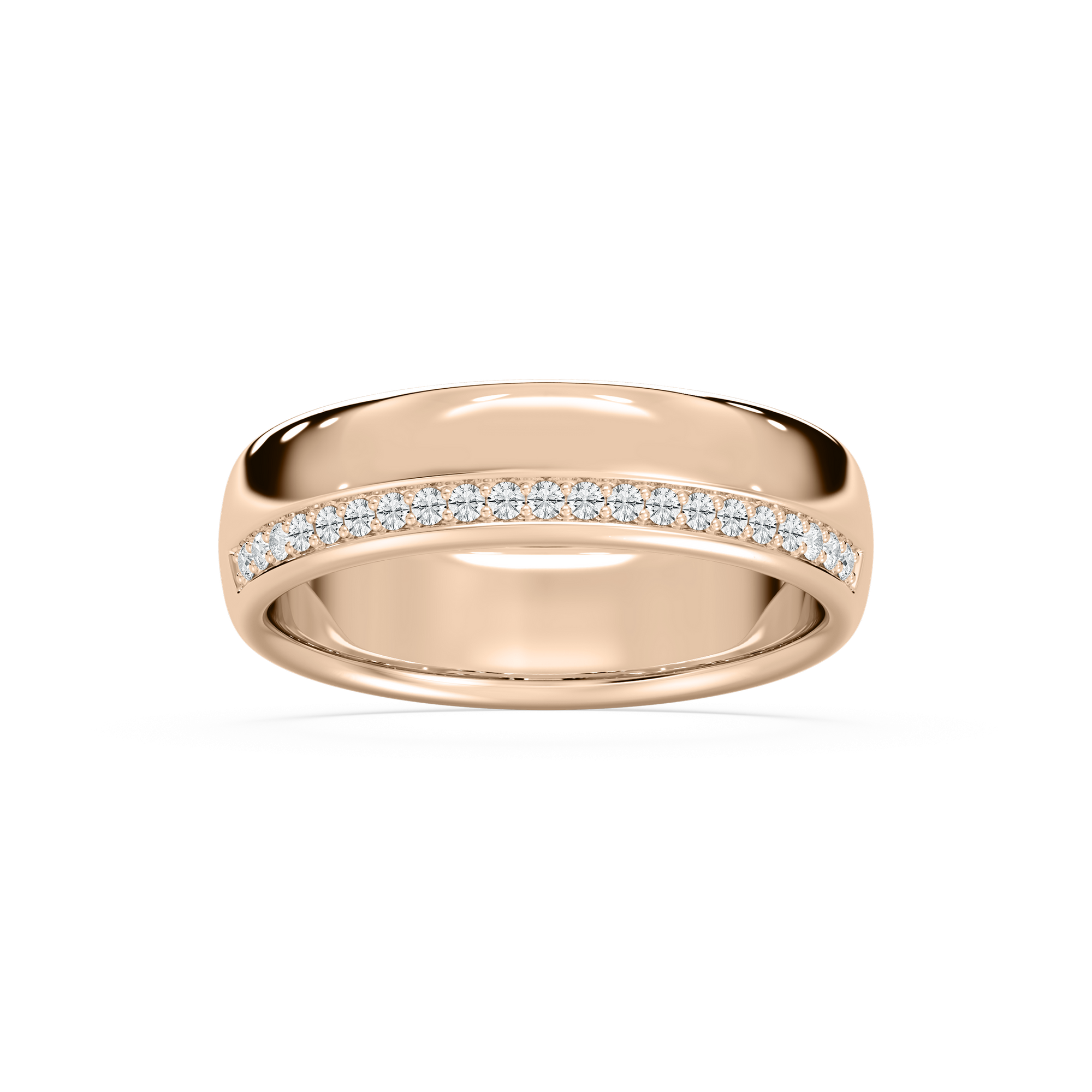 Adam Diamond Edge Band 6.25mm in Rose Gold