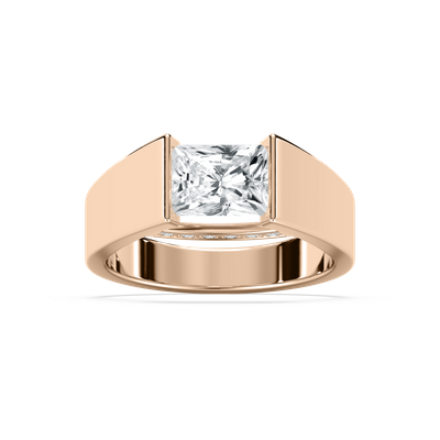 Alina Radiant Tension Set Engagement Ring in Rose Gold