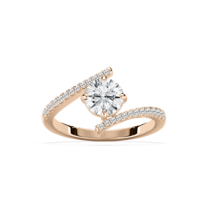 Alira Bypass Engagement Ring in Rose Gold