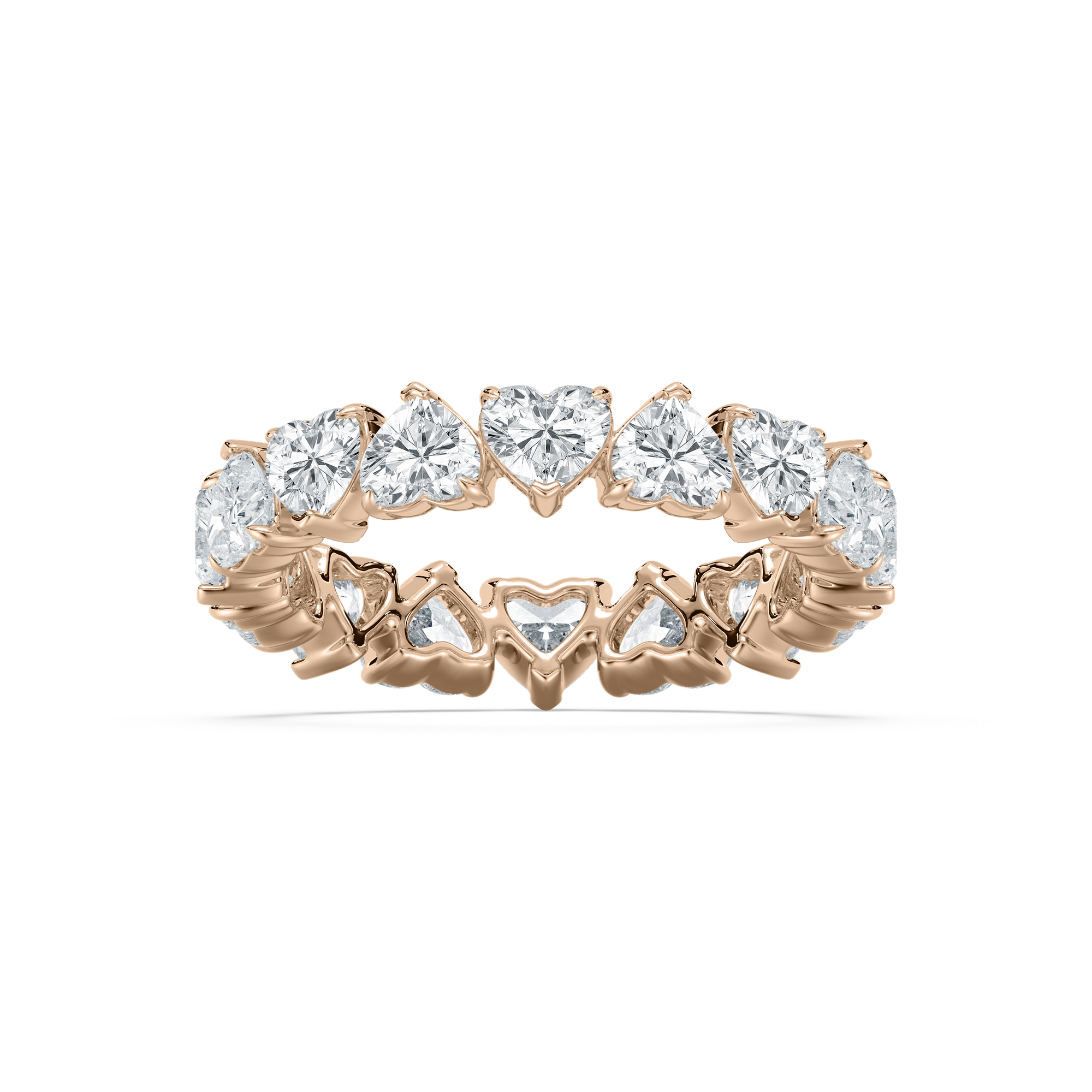 Alternating Heart Eternity Ring in Rose Gold