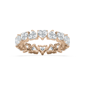 Alternating Heart Eternity Ring in Rose Gold