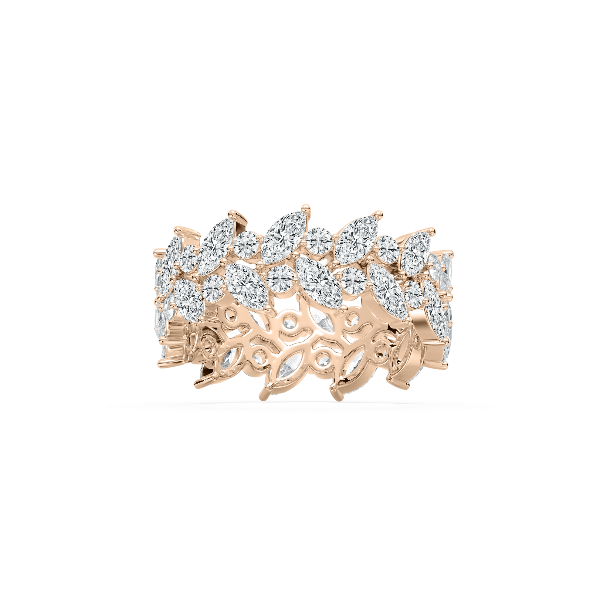 Alternating Marquise Eternity Ring in Rose Gold