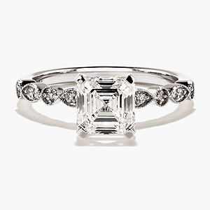 Amore Vintage Engagement Ring - Asscher Cut 1.76ct Lab Grown Diamond (RTS)