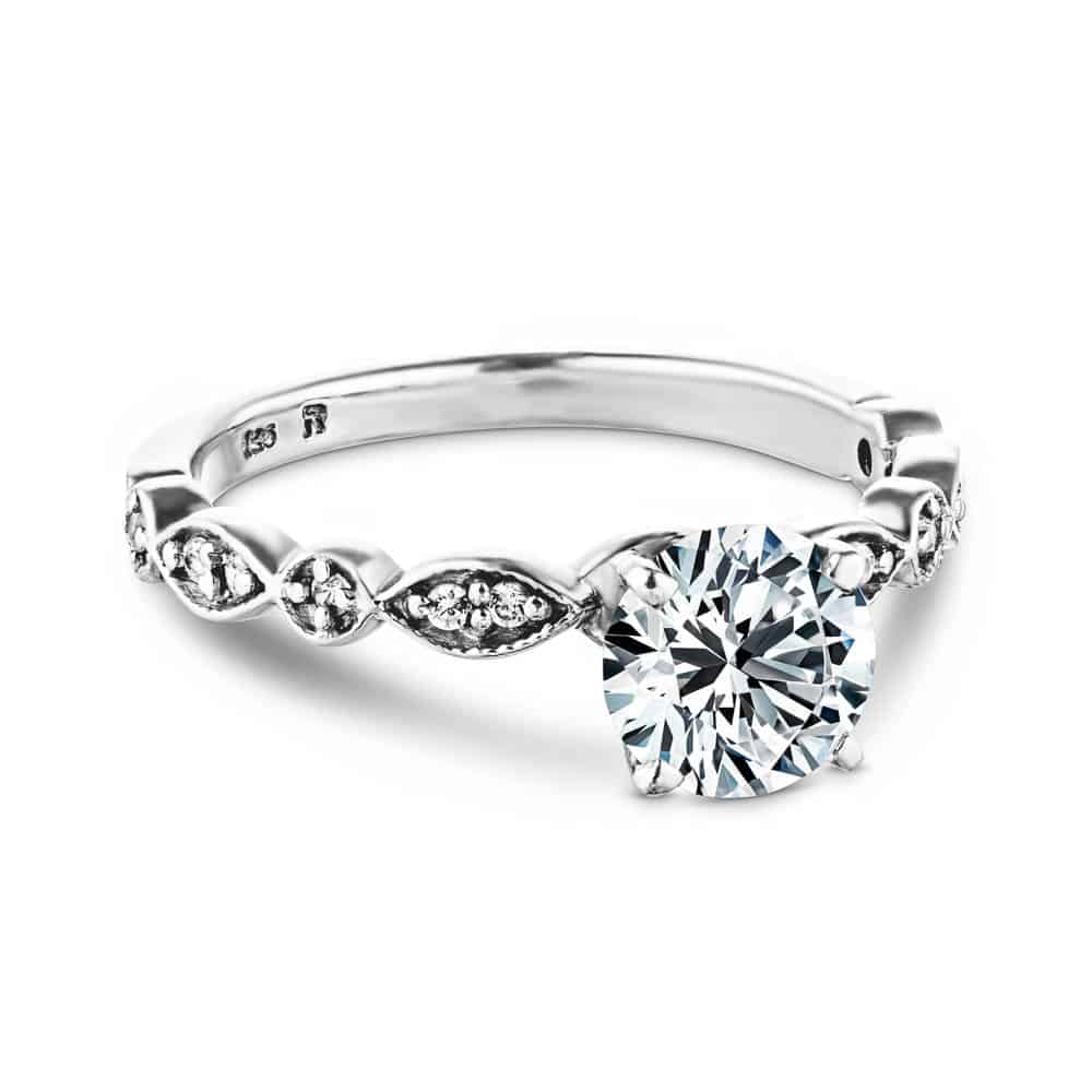 Wedding Set shown with a 1.0ct Princess Cut Lab Grown Diamond | antique Wedding Set shown with a 1.0ct Princess Cut Lab Grown Diamond