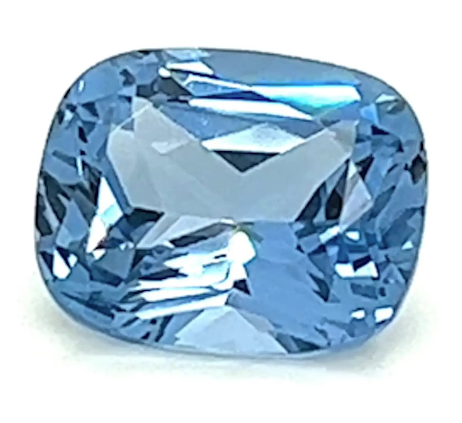 2.74 Carat Cushion Cut Lab-Created Aqua Blue Spinel