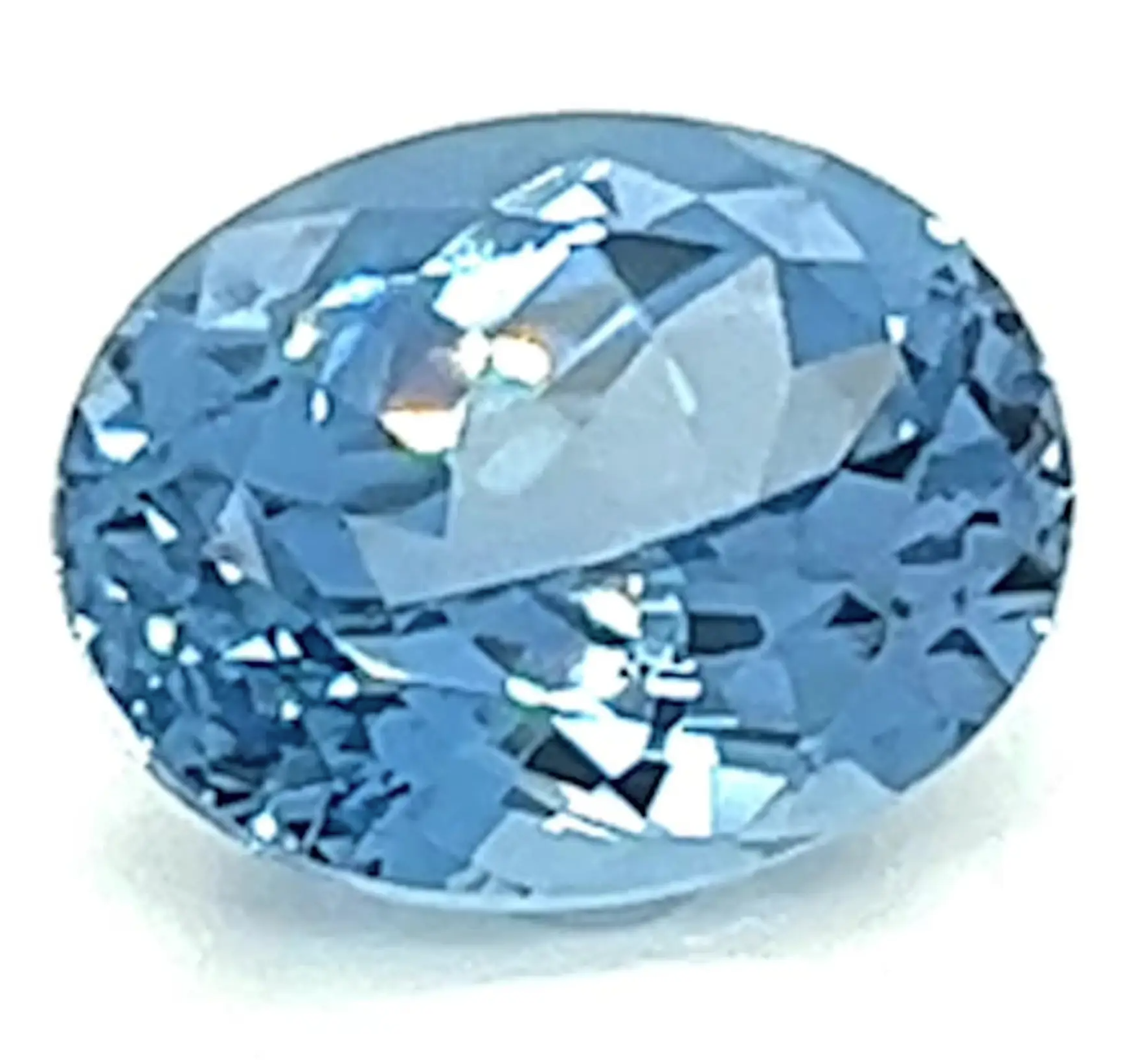 0.97 Carat Oval Cut Lab-Created Aqua Blue Spinel