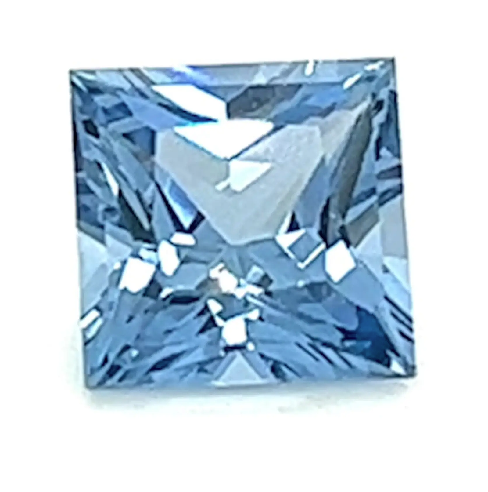 1.43 Carat Princess Cut Lab-Created Aqua Blue Spinel