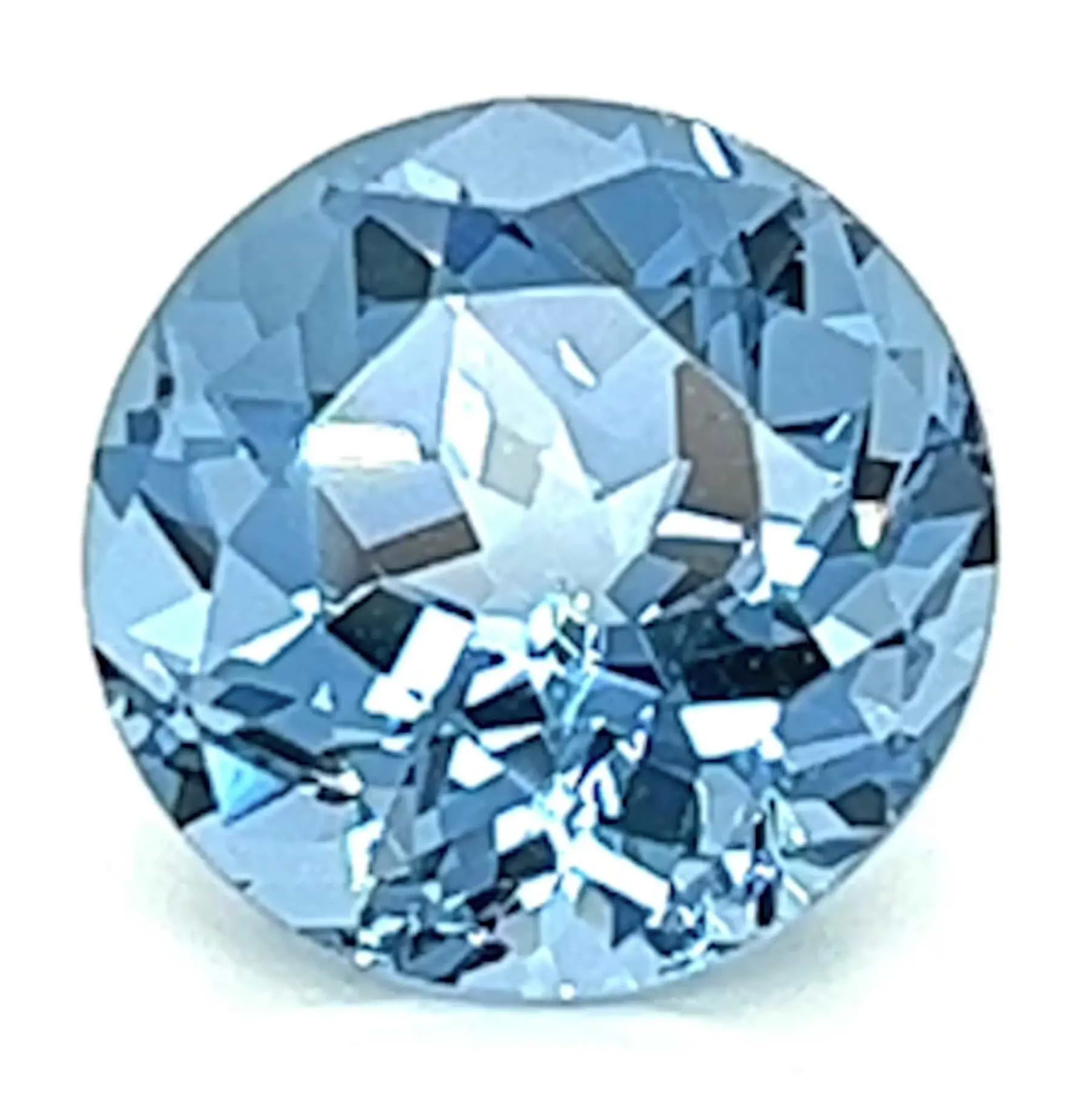 2.00 Carat Round Cut Lab-Created Aqua Blue Spinel