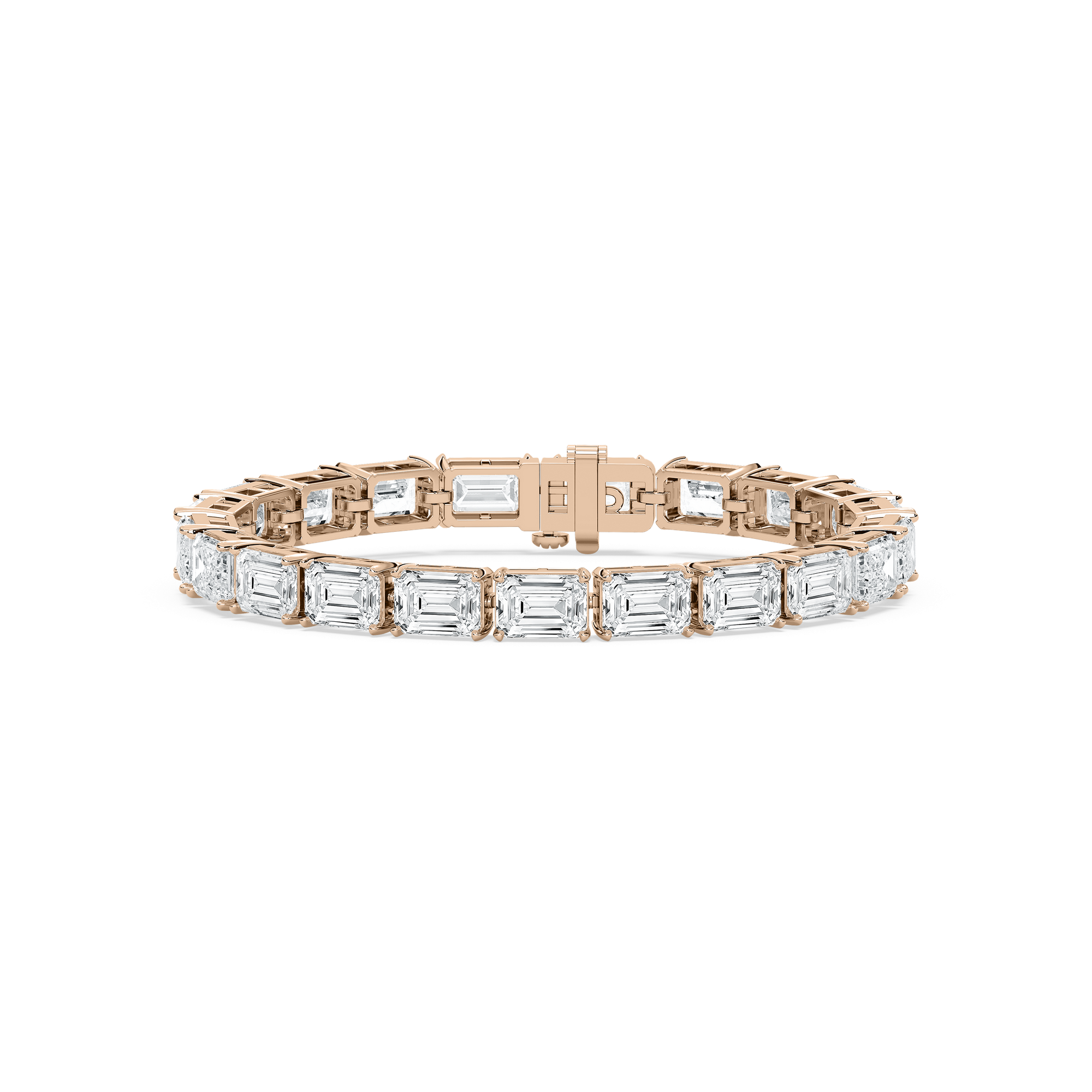 Astor Emerald Cut Tennis Bracelet IN 14K Rose Gold