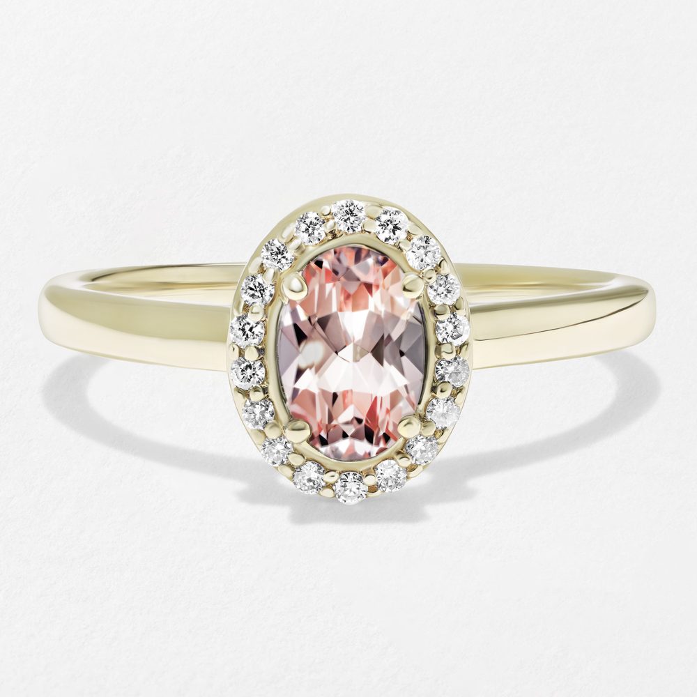 Shown with a Pink Champagne Sapphire Oval Cut center stone