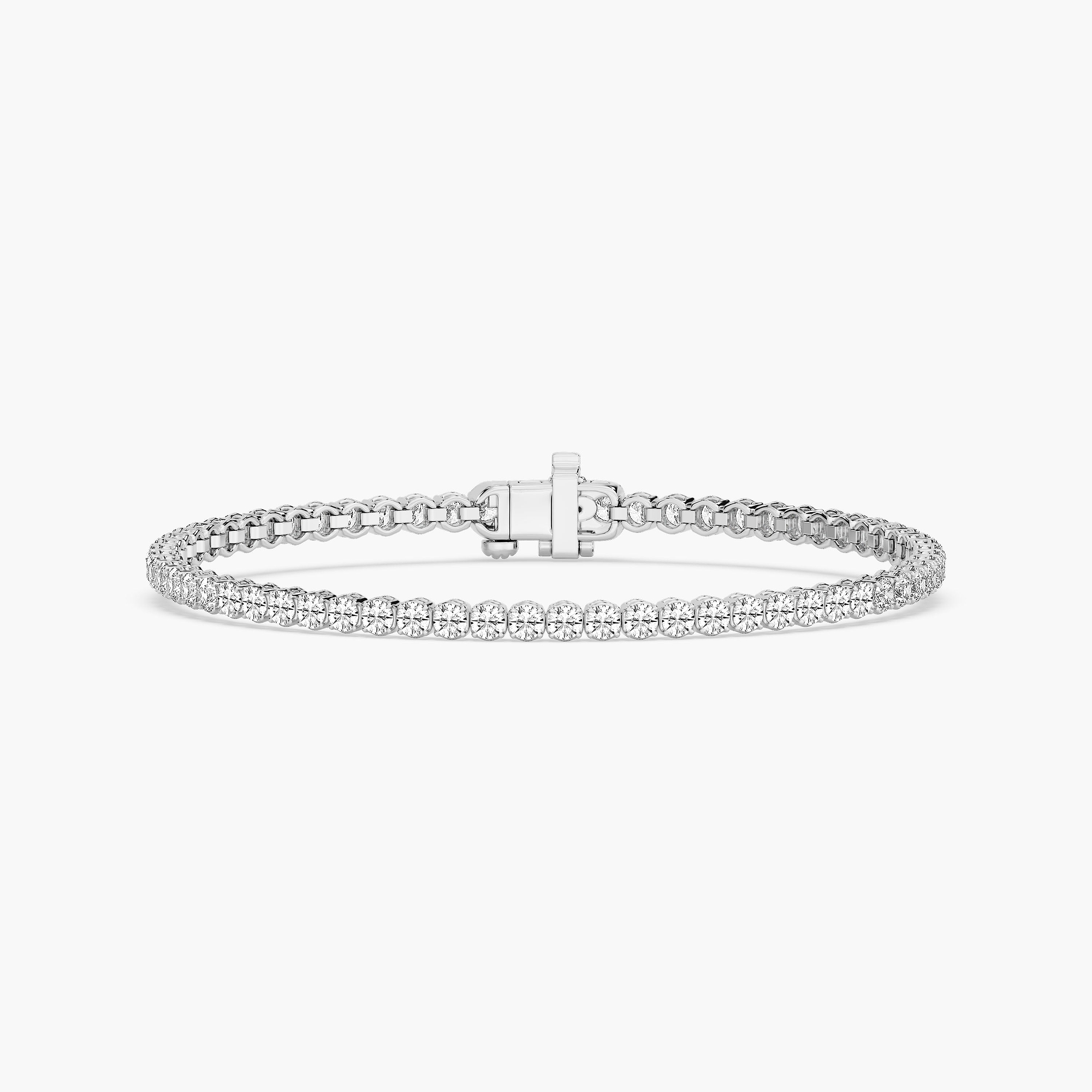 3 ctw Round Lab Grown Diamond Petite Classic Rounded Four Prong Tennis Bracelet - 7 Inches