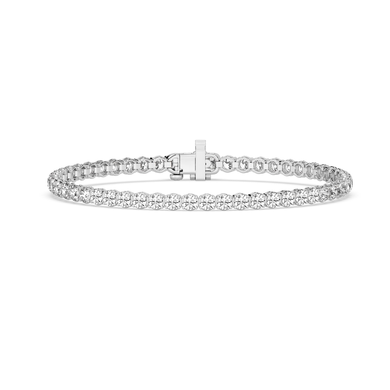 Round Lab Grown Diamond Classic Rounded Four Prong Tennis Bracelet - 7 Inches
