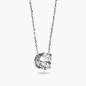 basket pendant featuring a round cut lab grown diamond set in recycled white gold by MiaDonna