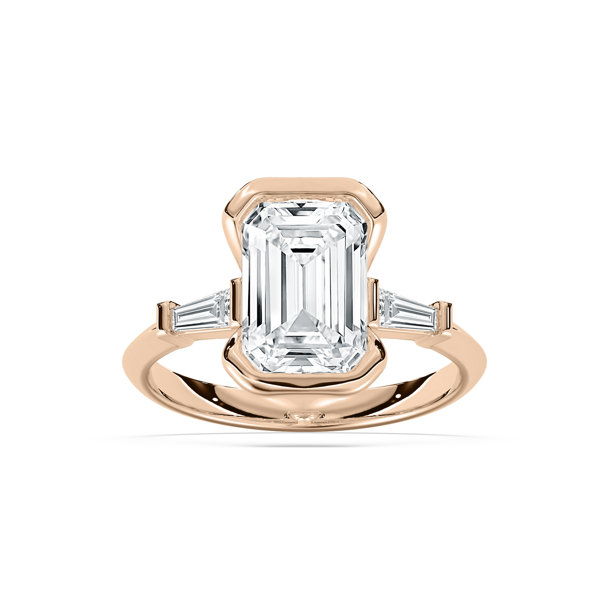 Beatrice Semi Bezel Engagement Ring in Rose Gold