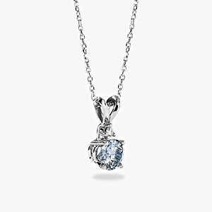 blue diamond basket pendant featuring lab grown diamonds by MiaDonna