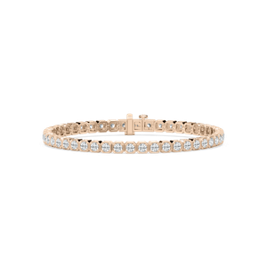 Bold Round Bezel Tennis Bracelet in Rose Gold