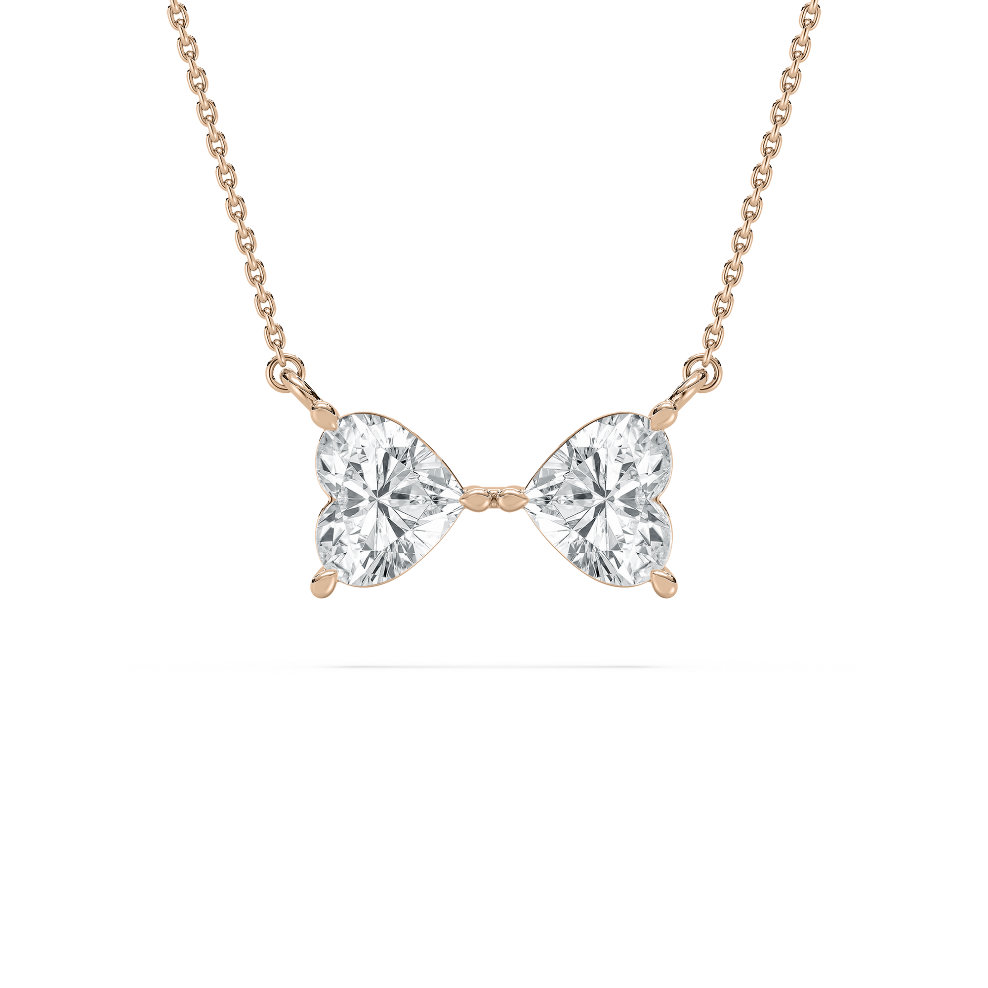 Bowtie Heart Pendant in Rose Gold