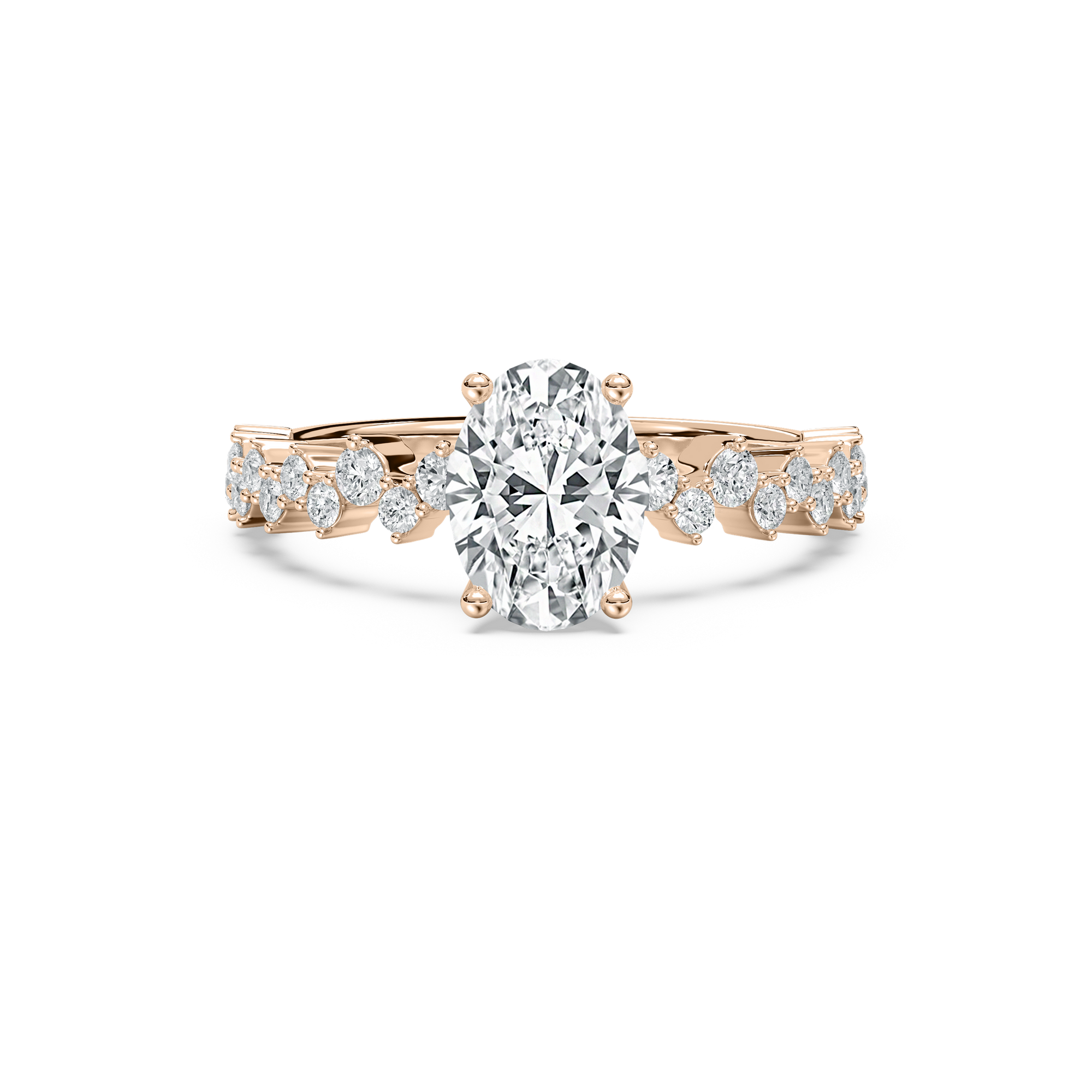 Brisa Oval Engagement Ring in Rose Gold