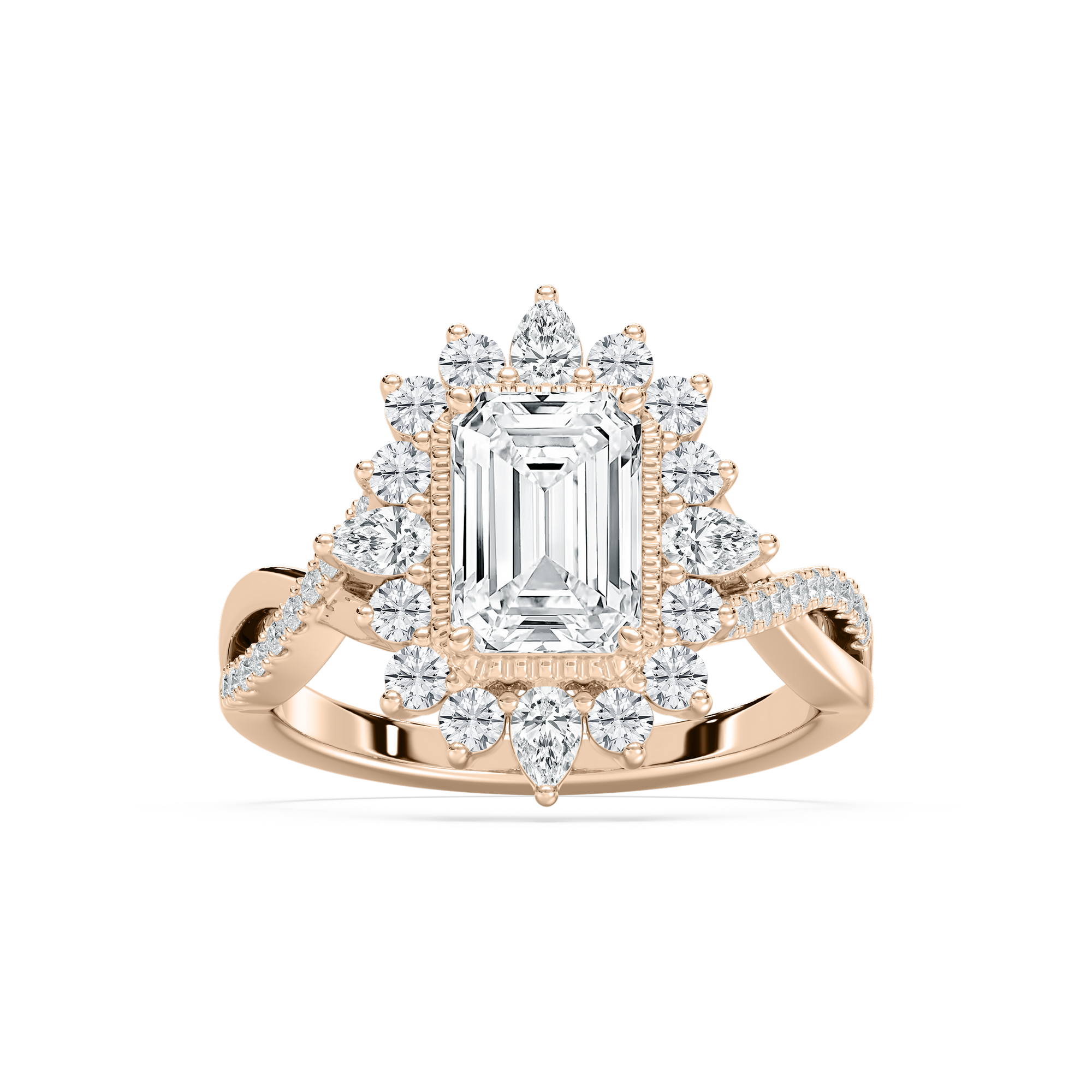 Calliope Vintage Engagement Ring in Rose Gold