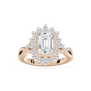 Calliope Vintage Engagement Ring in Rose Gold