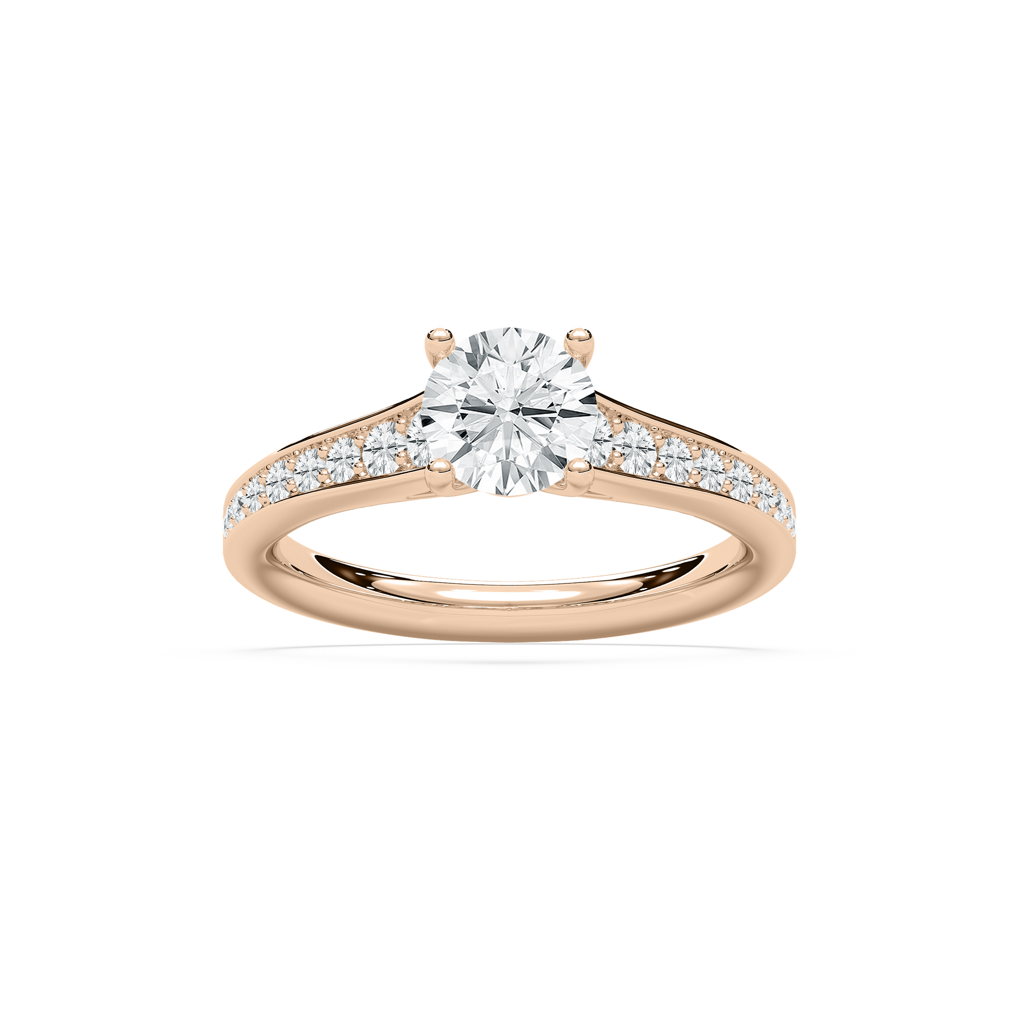 Cathedral Engagement Ring in Rose Gold