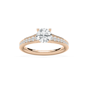 Cathedral Engagement Ring in Rose Gold