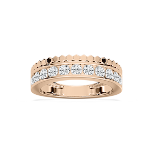 Channel Set Beaded Band in Rose Gold