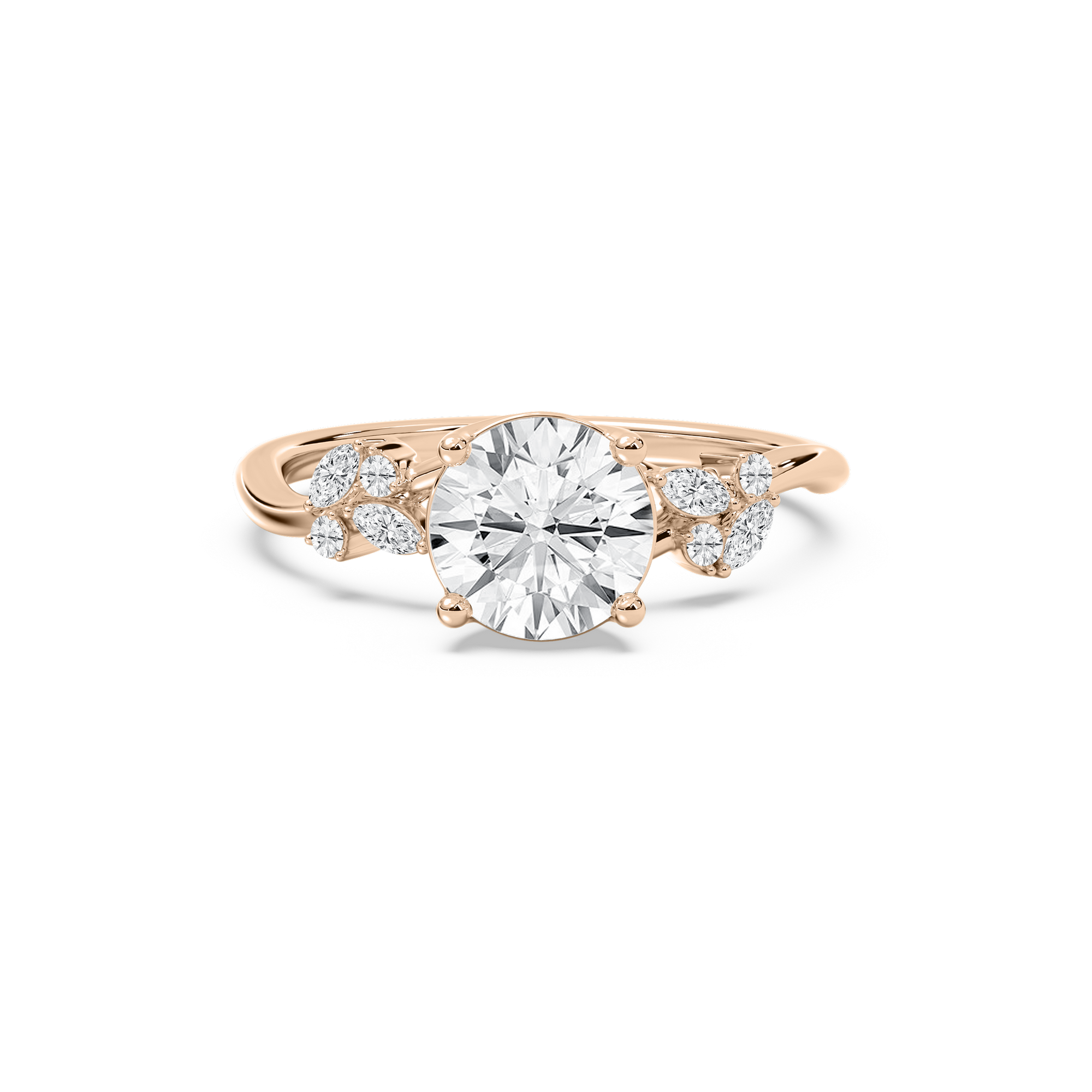 Circe Round Engagement Ring in Rose Gold