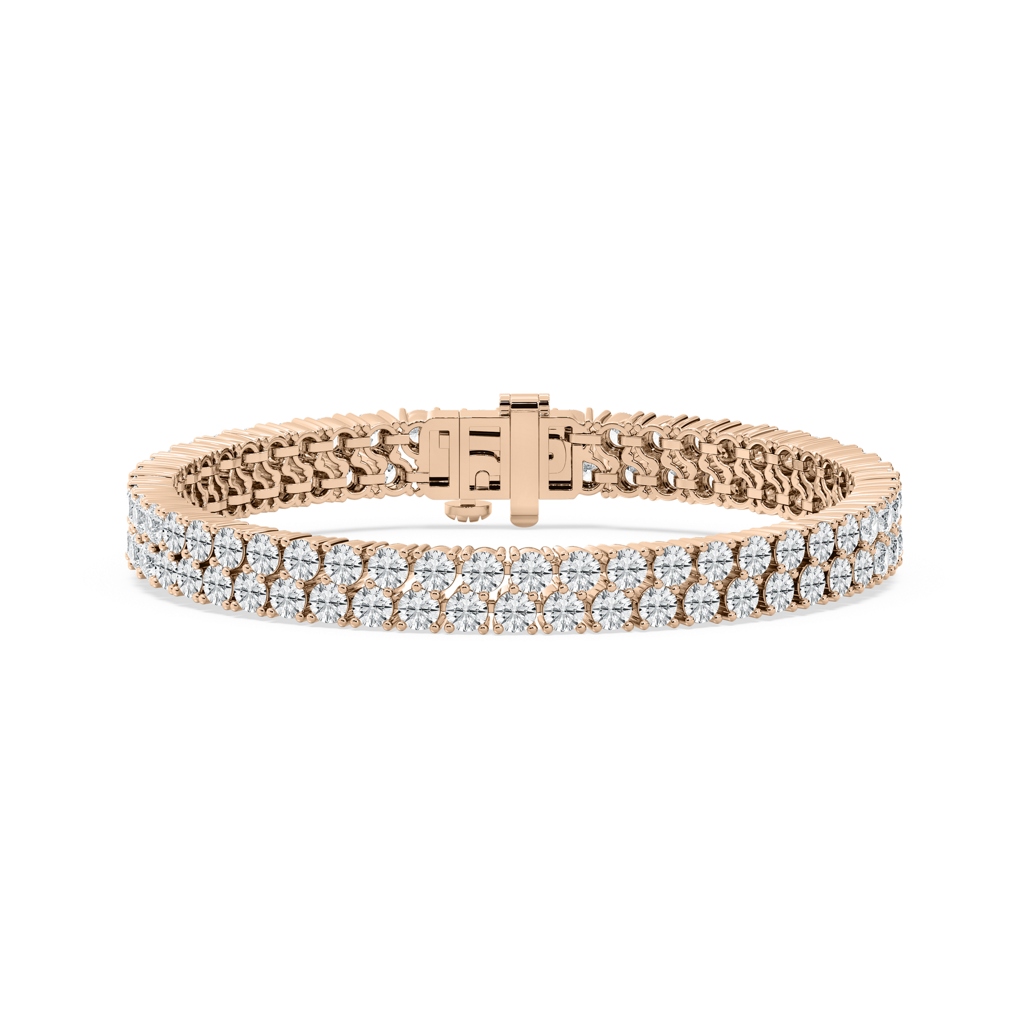 Classic Double Row Diamond Tennis Bracelet in Rose Gold