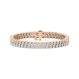 Classic Double Row Diamond Tennis Bracelet in Rose Gold