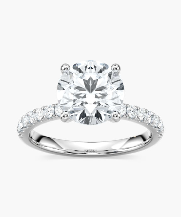 Classic Hidden Halo Ring in White Gold | Miadonna