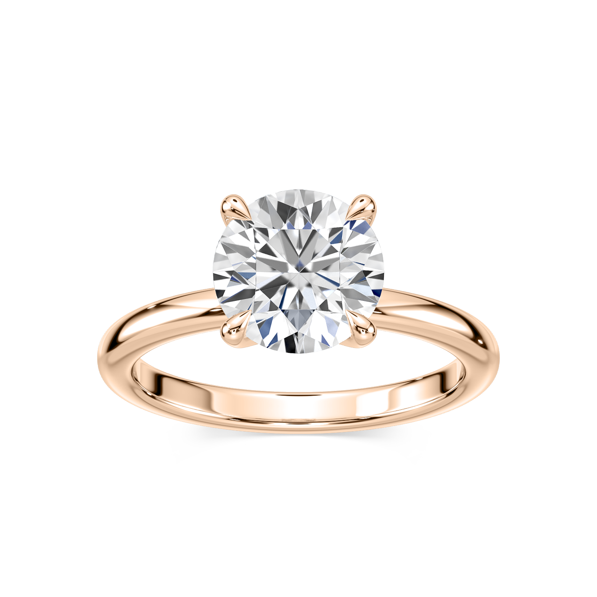 Classic Round Solitaire Ring in Rose Gold