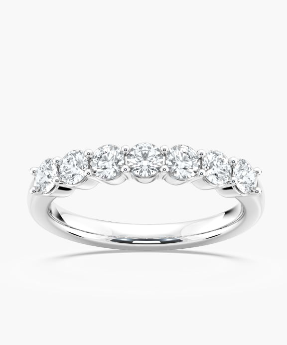 Classic Seven Stone Diamond Band in White Gold | Miadonna