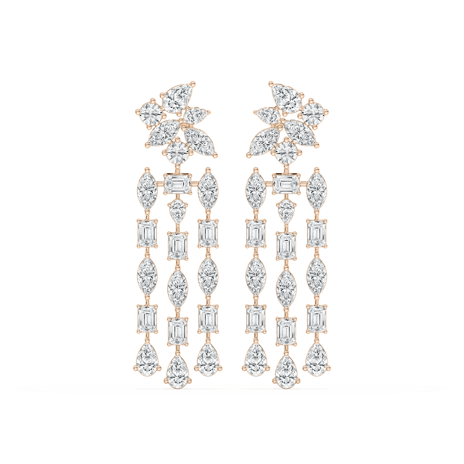 Constellation Drop Earrings in Rose Gold