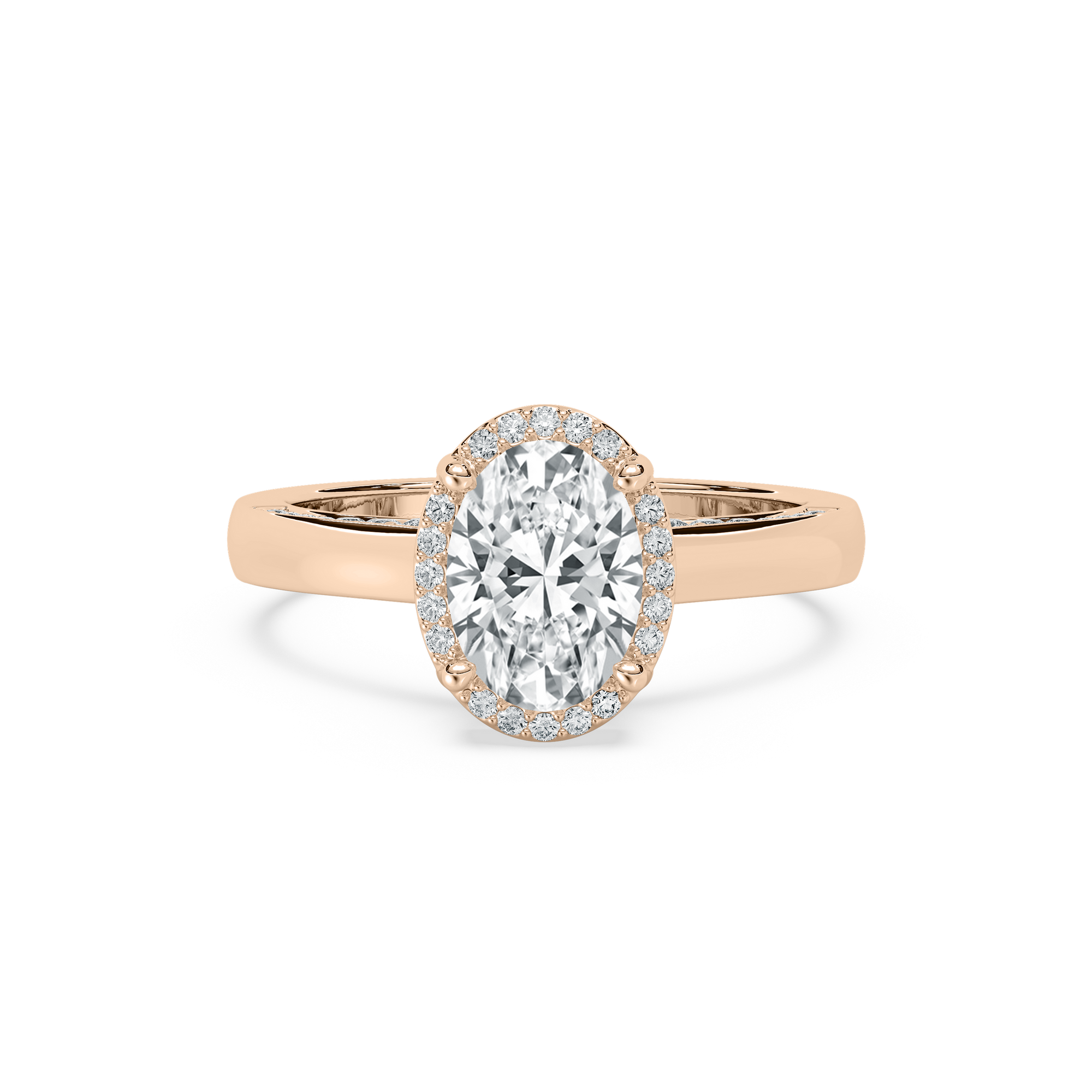 Cora Oval Engagement Ring in Rose Gold